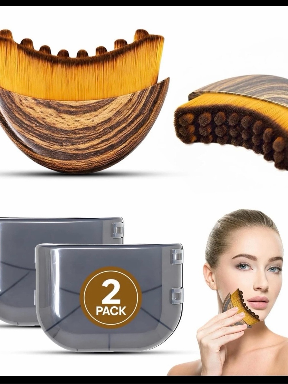 Facial Lymphatic Massage Brush Set Skin Care Tool Soft Bristles- 2 Pack